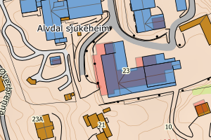 Kartbilde fra WMS-tjeneste av avviket