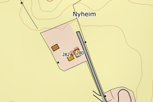 Kartbilde fra WMS-tjeneste av avviket
