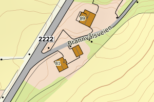 Kartbilde fra WMS-tjeneste av avviket