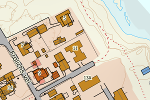 Kartbilde fra WMS-tjeneste av avviket