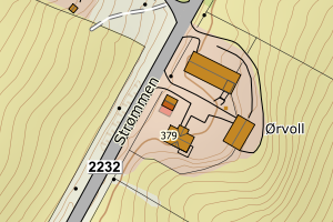 Kartbilde fra WMS-tjeneste av avviket