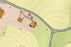 Kartbilde fra WMS-tjeneste av avviket