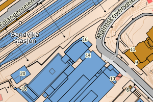 Kartbilde fra WMS-tjeneste av avviket