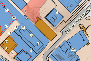 Kartbilde fra WMS-tjeneste av avviket