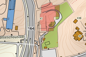 Kartbilde fra WMS-tjeneste av avviket