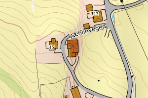 Kartbilde fra WMS-tjeneste av avviket