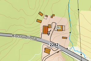 Kartbilde fra WMS-tjeneste av avviket