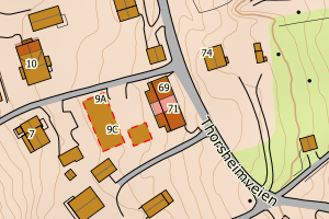 Kartbilde fra WMS-tjeneste av avviket