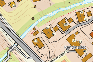 Kartbilde fra WMS-tjeneste av avviket