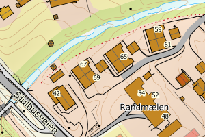 Kartbilde fra WMS-tjeneste av avviket