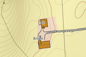 Kartbilde fra WMS-tjeneste av avviket