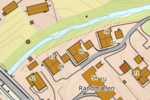 Kartbilde fra WMS-tjeneste av avviket