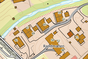 Kartbilde fra WMS-tjeneste av avviket