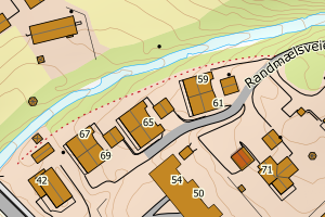 Kartbilde fra WMS-tjeneste av avviket