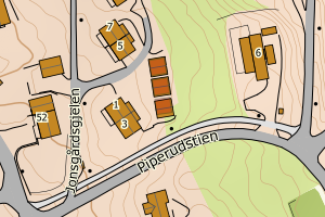Kartbilde fra WMS-tjeneste av avviket
