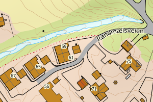 Kartbilde fra WMS-tjeneste av avviket