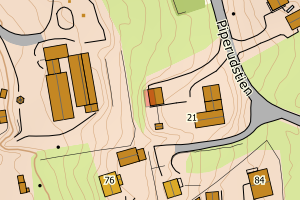 Kartbilde fra WMS-tjeneste av avviket