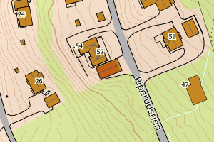 Kartbilde fra WMS-tjeneste av avviket