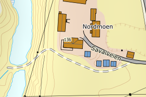 Kartbilde fra WMS-tjeneste av avviket