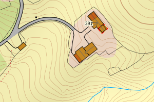 Kartbilde fra WMS-tjeneste av avviket