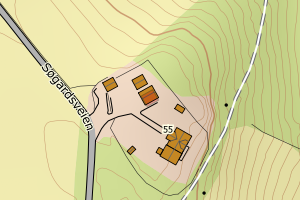 Kartbilde fra WMS-tjeneste av avviket