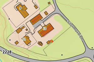 Kartbilde fra WMS-tjeneste av avviket