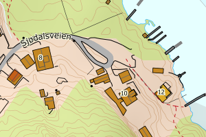 Kartbilde fra WMS-tjeneste av avviket
