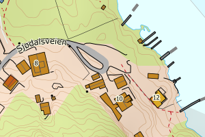 Kartbilde fra WMS-tjeneste av avviket
