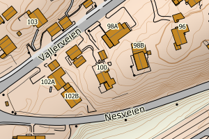 Kartbilde fra WMS-tjeneste av avviket