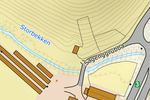 Kartbilde fra WMS-tjeneste av avviket