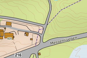 Kartbilde fra WMS-tjeneste av avviket