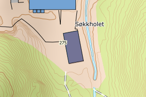 Kartbilde fra WMS-tjeneste av avviket