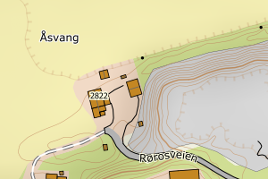 Kartbilde fra WMS-tjeneste av avviket