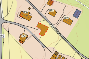 Kartbilde fra WMS-tjeneste av avviket