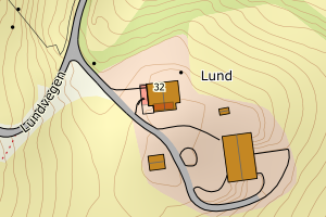 Kartbilde fra WMS-tjeneste av avviket
