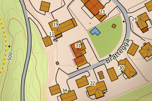 Kartbilde fra WMS-tjeneste av avviket