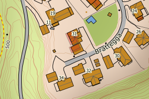 Kartbilde fra WMS-tjeneste av avviket