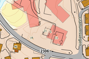 Kartbilde fra WMS-tjeneste av avviket