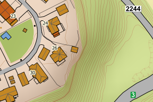 Kartbilde fra WMS-tjeneste av avviket