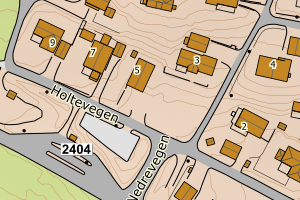 Kartbilde fra WMS-tjeneste av avviket