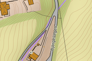 Kartbilde fra WMS-tjeneste av avviket