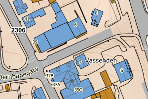 Kartbilde fra WMS-tjeneste av avviket