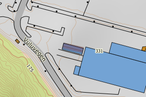Kartbilde fra WMS-tjeneste av avviket