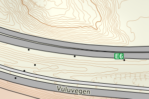 Kartbilde fra WMS-tjeneste av avviket