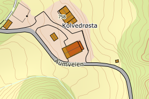 Kartbilde fra WMS-tjeneste av avviket