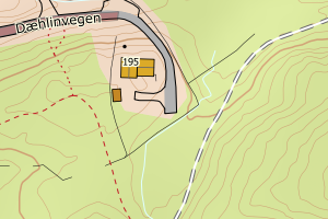 Kartbilde fra WMS-tjeneste av avviket