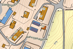 Kartbilde fra WMS-tjeneste av avviket