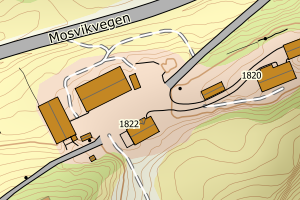 Kartbilde fra WMS-tjeneste av avviket