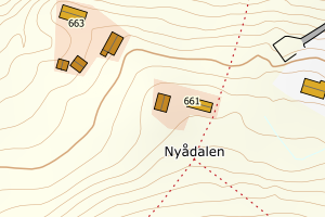 Kartbilde fra WMS-tjeneste av avviket
