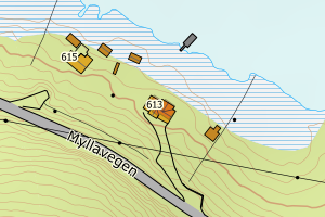 Kartbilde fra WMS-tjeneste av avviket